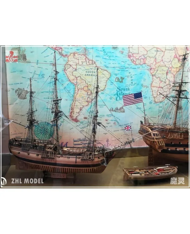 ZHL HMS Druid 1766 (2020 версия вишни) Весы 1/50 900 мм 35 4 "полный ребро Дерево Модель комплект
