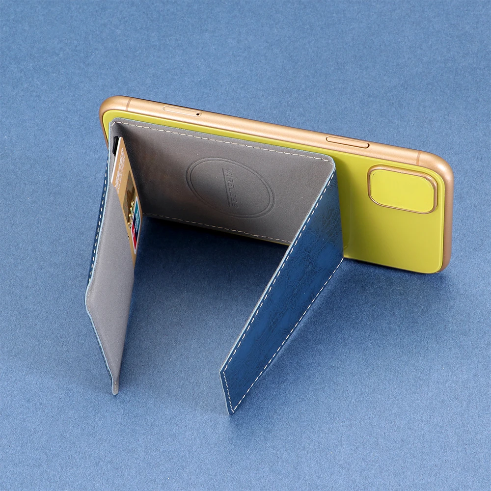 Многофункциональный держатель для карт на заднюю панель мобильного телефона, самоклеющаяся наклейка, посылка для карт, кошелек с невидимой подставкой, складной кронштейн