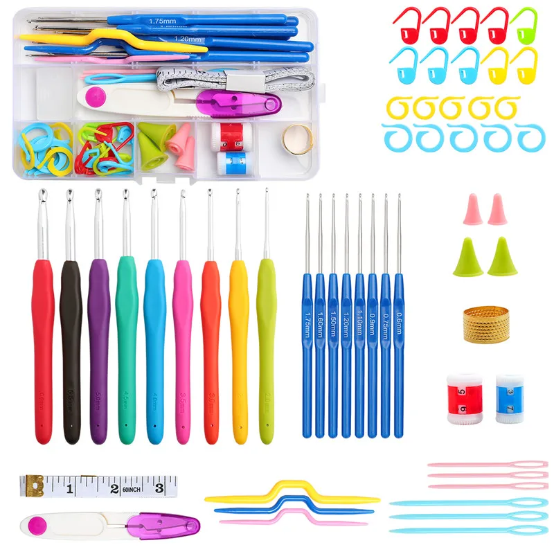 

Crochet Hook Set Knitting Needles Set Home Use Sewing Tool DTY Craft Case Crochet Agulha Set Weaving Sewing Tool with Case