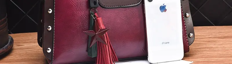GOOHOJIO Новая мода Роскошные женские сумки винтажные заклепки кисточкой сумка для женщин женская сумка через плечо из искусственной кожи