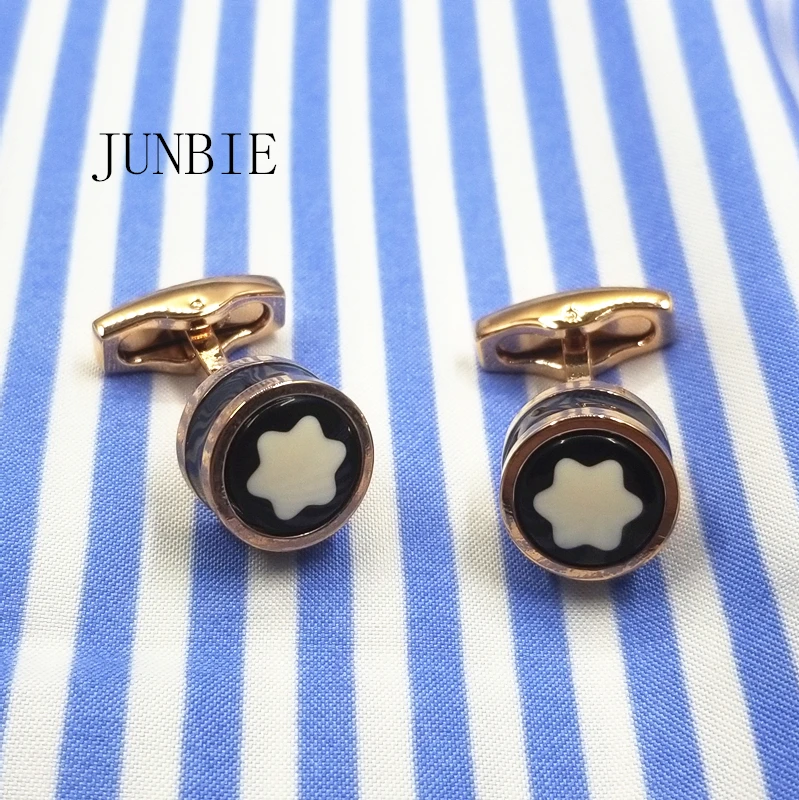 

JUNBIE Luxury shirt cufflinks for men's Brand cuff buttons cuff links gemelos High Quality round wedding Jewelry free shipping