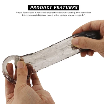 EXVOID Penis Sleeve Silicone Crystal Cock Ring Penis Extender Enlarger Delay Ejaculation Vagina Stimulate Sex Toys For Men 4