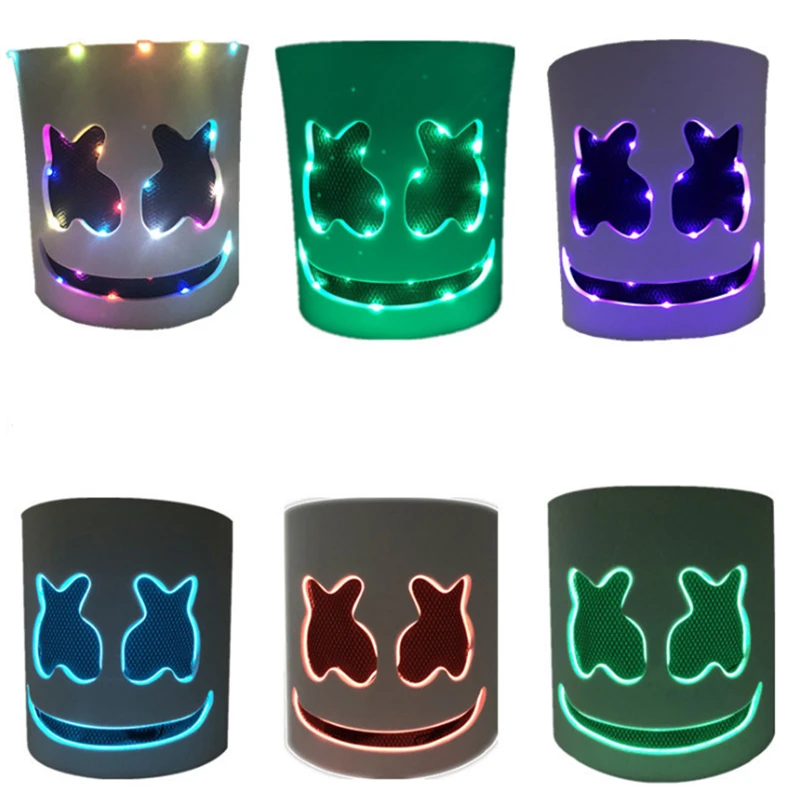 

DJ Cotton Candy Doctom Cosplay Masks Chris Comstock Kids Adult Helmet Latex LED Mask Party Night Bar Halloween Masquerade Props