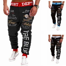 Мужские повседневные брюки с вышивкой, европейский размер