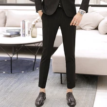 Pantalon d'été à coupe ajustée pour hommes, nouveau style coréen, décontracté, tendance, business, sans repassage 