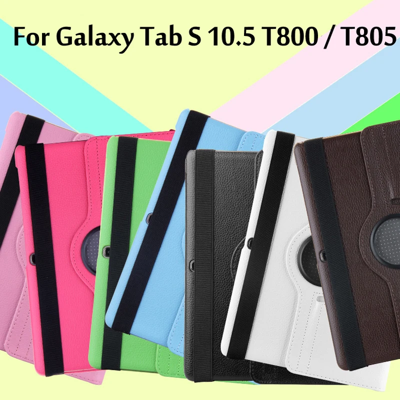 Чехол-накладка для samsung Galaxy Tab S 10,5 SM-T800 SM-T805 T800 T805 TabS 10,5 дюймов 360 Вращающийся флип-чехол из полиуретановой кожи для планшета стекло