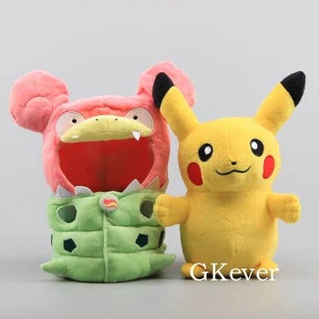 

30cm Anime Pikachu Plush Toys Doll Peluche Cute Mega Slowbro's Poncho-clad Pikachu Plush Toy Figure Women Kids Birthday Gift