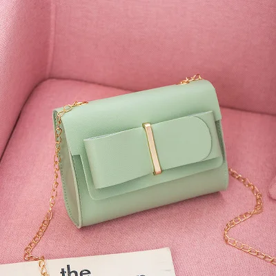 Mara's Dream, новинка, одноцветная маленькая сумка, простая женская сумка, на плечо, повседневная, маленькая, на цепочке, маленькая, квадратная сумка - Цвет: Cgreen