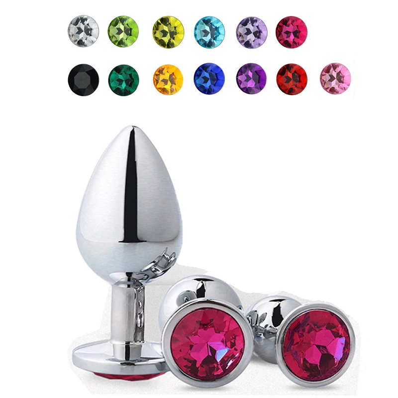 3 шт. металлическая Анальная пробка романтическая красная круглая Хрустальная