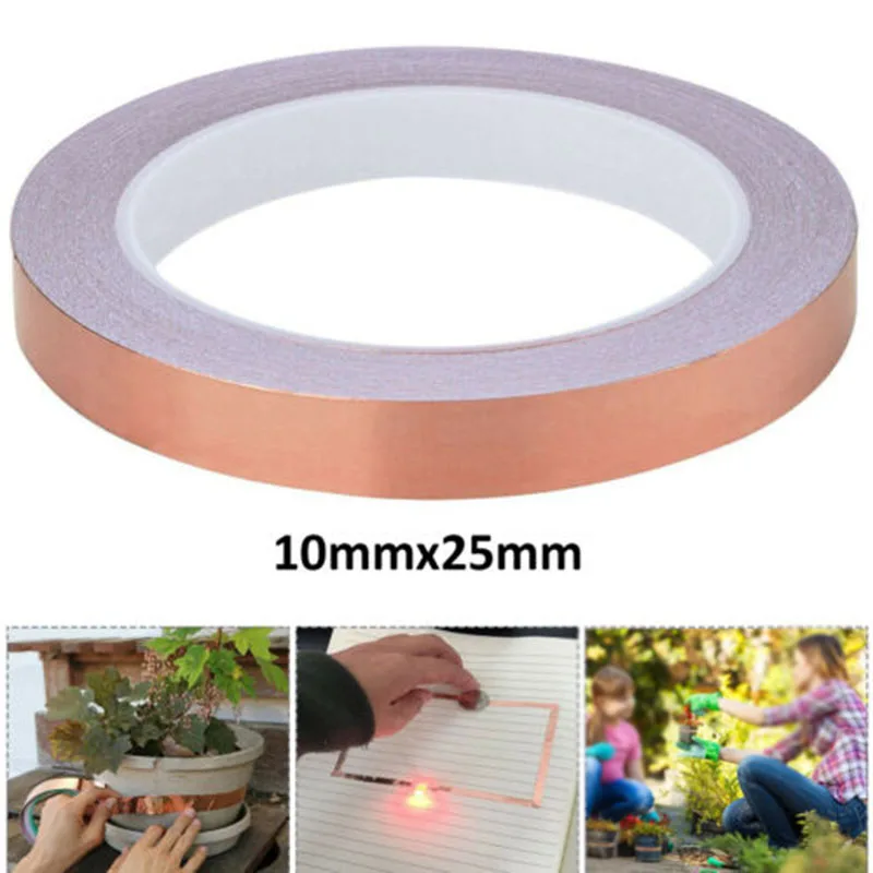 

1*5/10/20m Pure Copper Foil Electromagnetic Radiation Barrier Adhesive Tape Tool