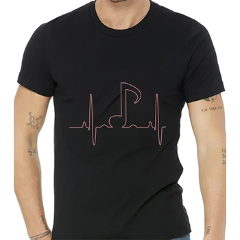 

music is my heartbeat Fashion Brand Clothing Men's Print T-Shirts Original Men's T Shirt WoMen Clothing