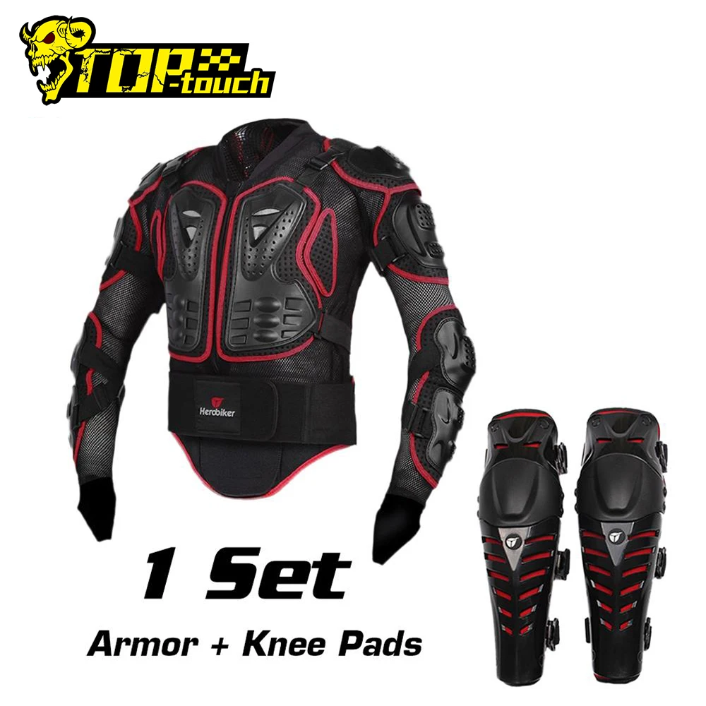 HEROBIKER мотоциклетная куртка для верховой езды + наколенники мотокросса