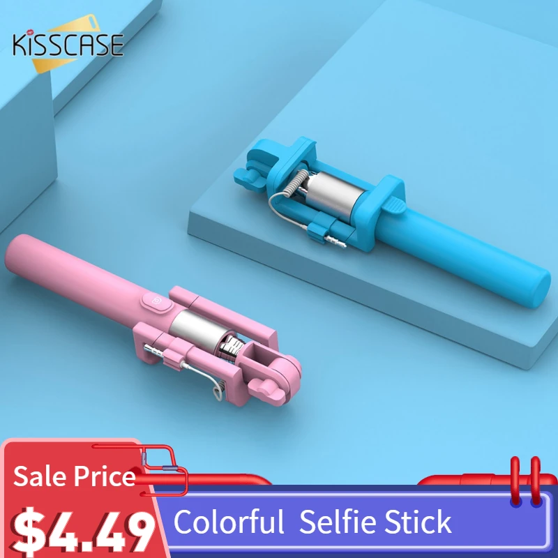 KISSCASE красочный Универсальный телефон селфи палка для iPhone 11 7 6 huawei Xiaomi портативный