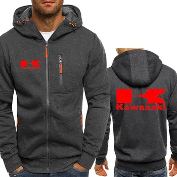 

NEW For Kawasaki Moto Men's Casual Thick Warm Hoodies Winter Coat Riding Jacket Casual Motorcycle Racing Sweatshirts