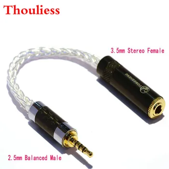 

Thouliess 2.5mm Balance Male Interface 4 Pole Plug Turn to 3.5mm Female Jack Adpter Cable 8 Core Single Plated Silver Audio Wire