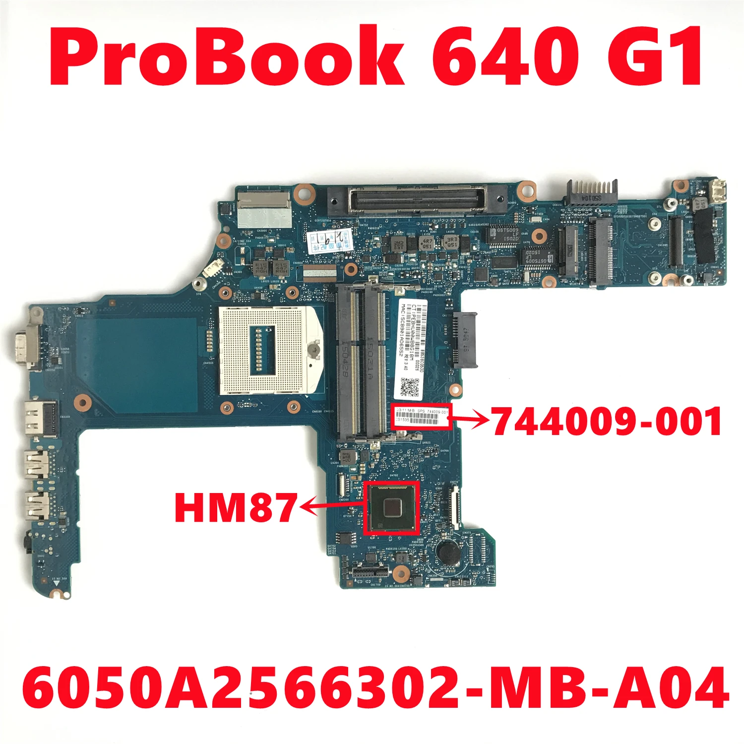 Материнская плата 744009-001 744009-501 744009-601 для HP ProBook 640 G1 материнская ноутбука