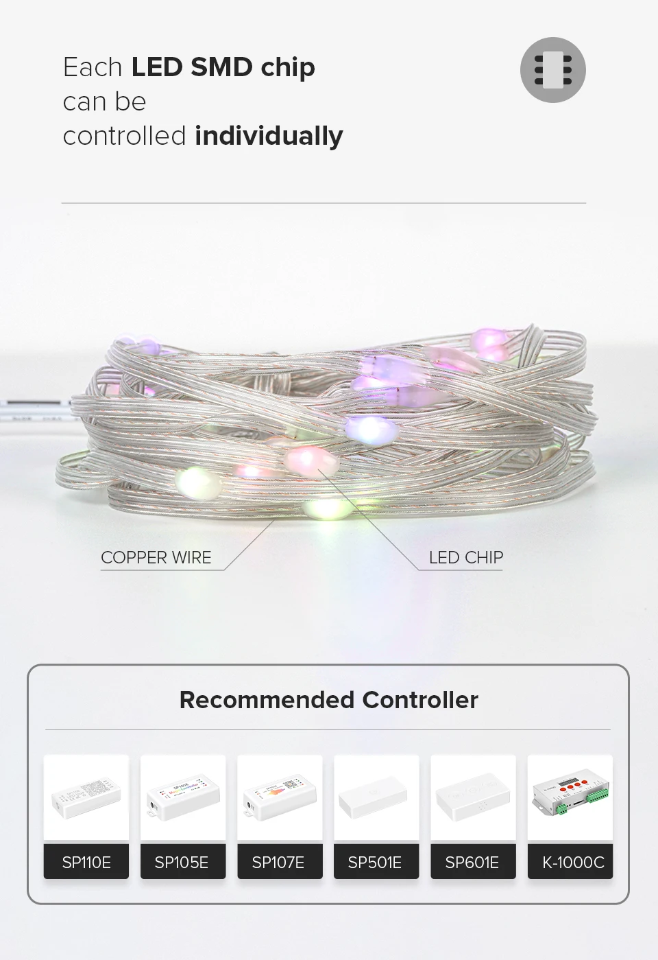 WS2812B LED Christmas Tree Light Multicolor Indoor DIY 5VDC