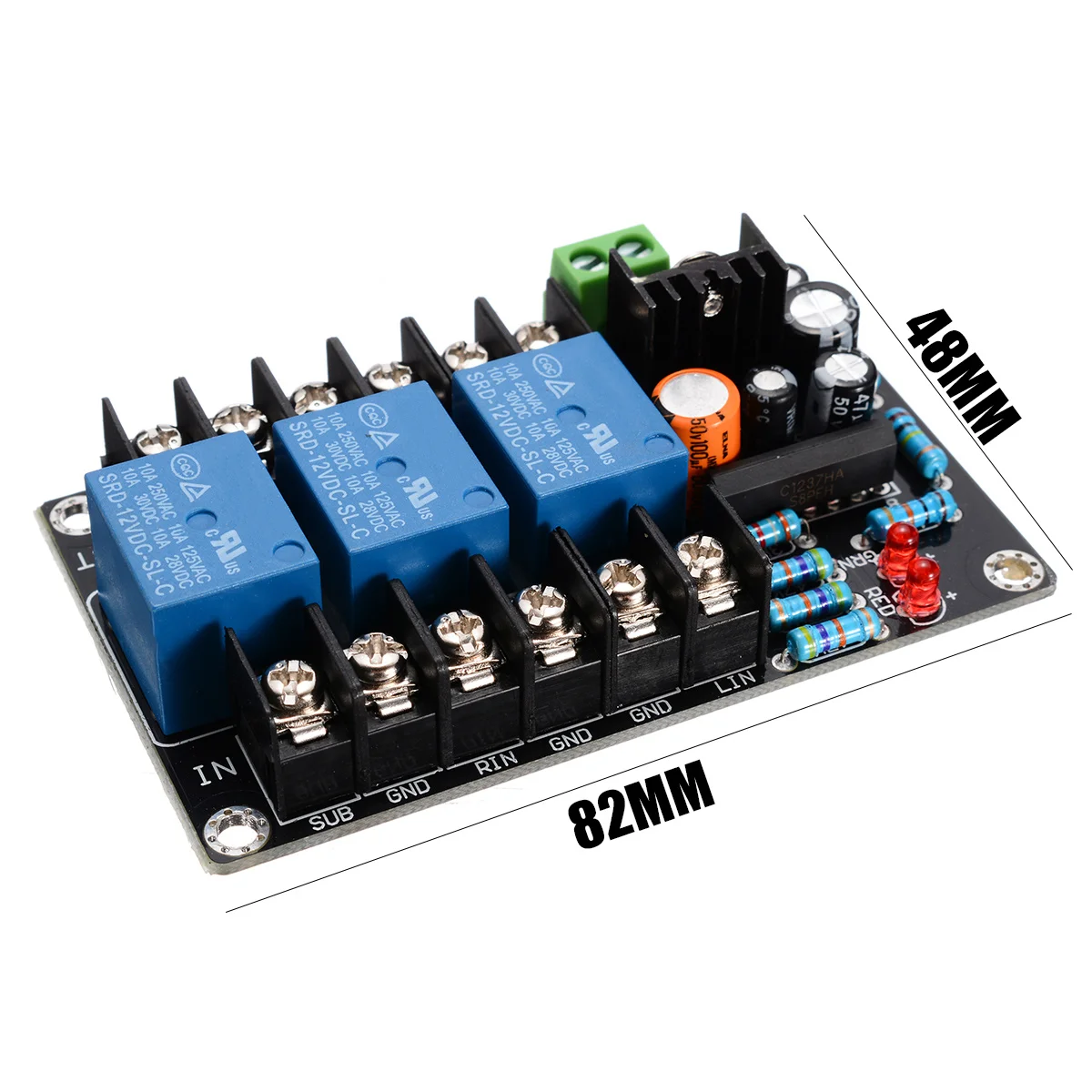 AC 12-15V UPC1237 2.1 Dual Channel Audio Amplifier Speaker Delay Protection Circuit Board Subwoofer Delay Integrated Circuits