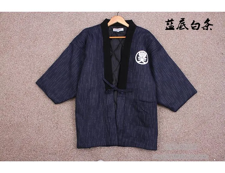 Hanten Kimono Warm Wear Winter Jacket 170-185 cm free size Navy 