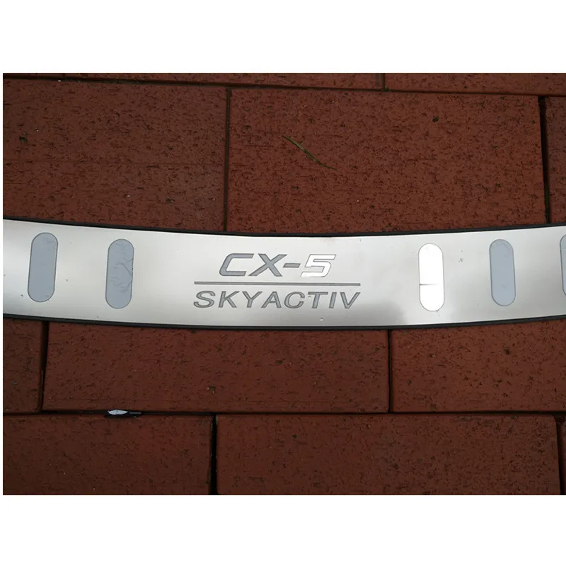 REAR OUTER BUMPER PROTECTOR TRIM DOOR SILL SCUFF COVER PLATE ACCESSORIES Fit For Mazda CX-5 CX5- Car Styling