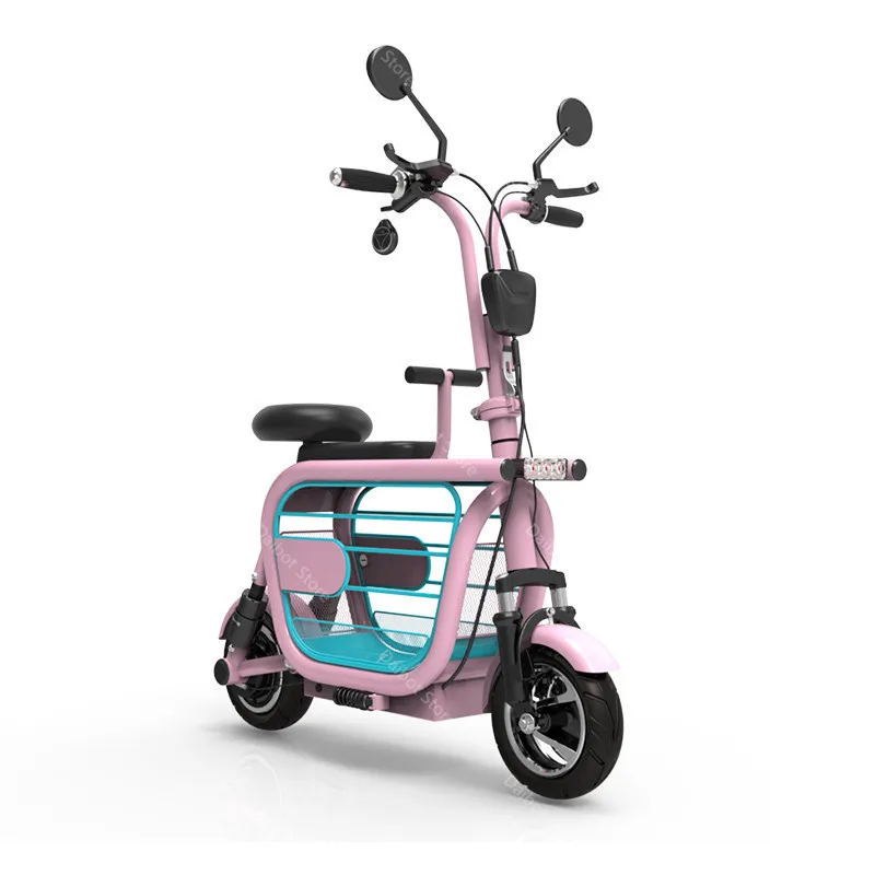 Electric Scooter for Girl Two Wheels Electric Scooters 48V 580W Portable WhitePink Mini Electric Bike For Kids Adults (24)
