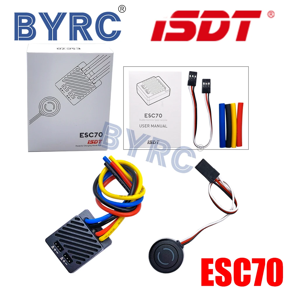 

ISDT ESC70 WP 1080 70A матовый (2-3S) Мотор ESC электронный контроллер скорости водонепроницаемый фотоуправляемый автомобиль 1:10 1:8 ISDT ESC70 WP