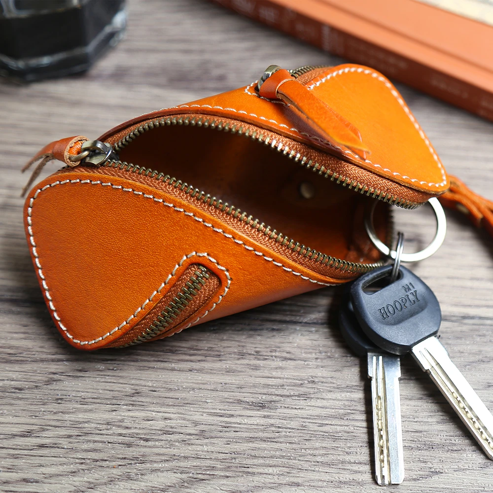 JOYIR Men Genuine Cow Leather Bag Car Key Wallets Fashion Women Housekeeper Holders Keychain Key Case Keys Pouch Unisex