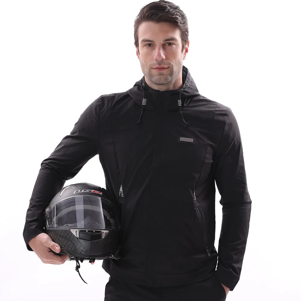 Black motorcycle jackets men's waterproof CE protection motorbike racing jacket reflective motocross clothing chaqueta moto coat