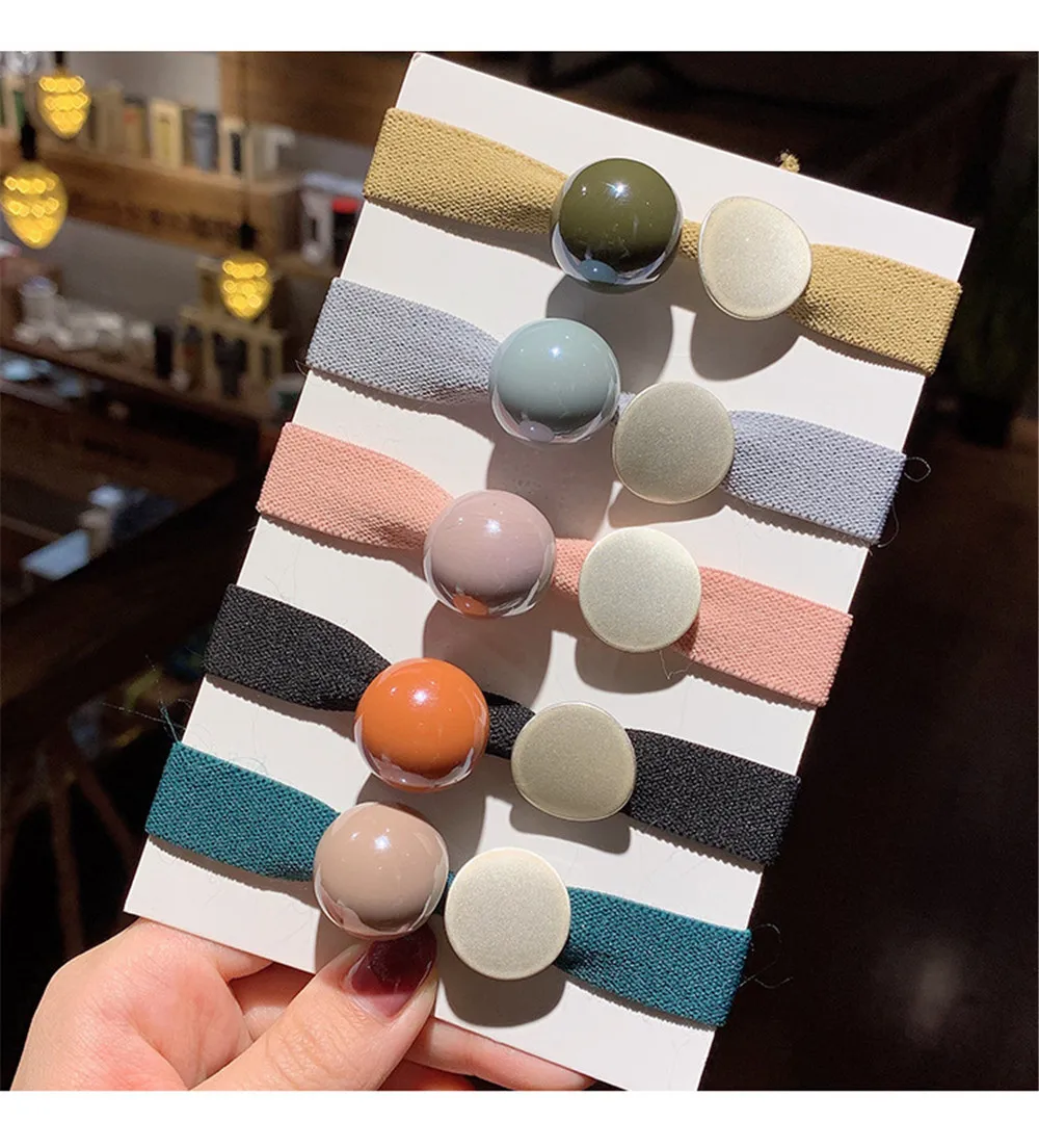 

Women Elastic Hair bands Hair tie Girl Acrylic Beads Korean Hair Accessories Handmade Head bands Wholesale