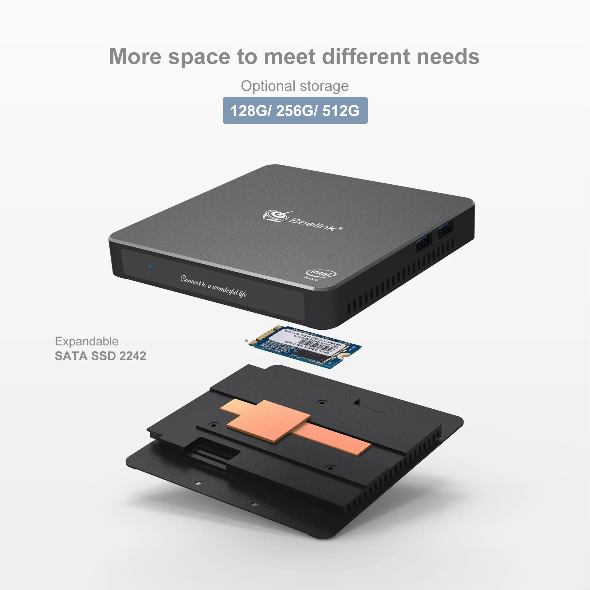 Мини ПК Beelink Gemini T45 в Apollo Lake Pentium J4205 8 Гб 256 ГБ HD graphics 505 2 4 ГГц 5 ггц WiFi 1000 Мбит/с USB3.0 BT