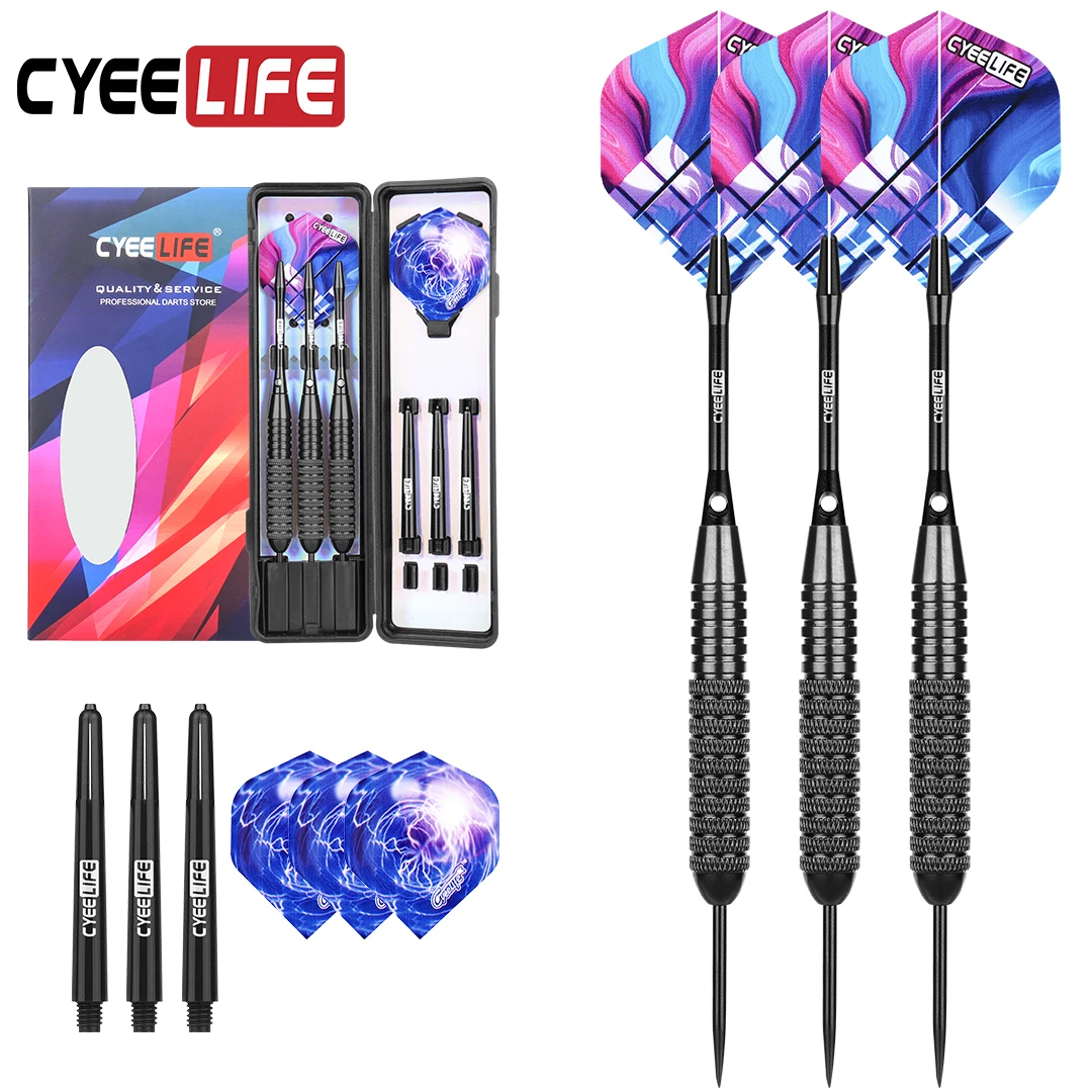 CyeeLife 26g Pro Сталь наконечник Дартс с переносной чехол из алюминия и Пластик валы
