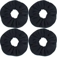 Ultra Soft Microfiber Hair Drying Scrunchies for Frizz Free, Heatless Hair Drying,  Large Thick Ponytail Holder,4 Pack 1