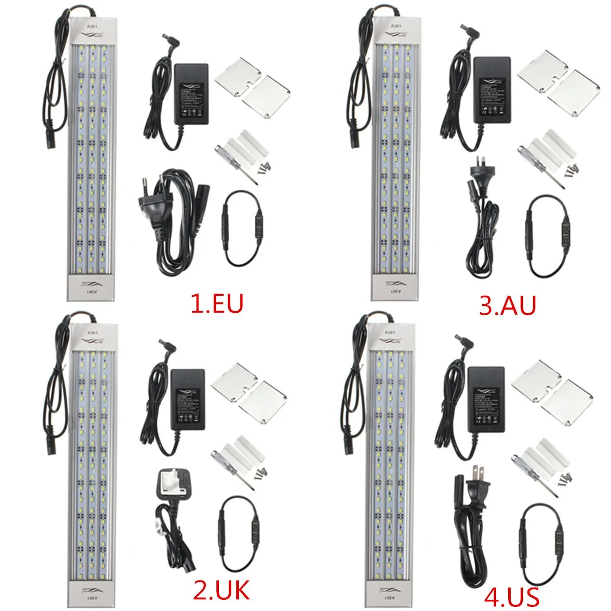 

Aquarium LED Lighting 35cm AC100-240V Fish Tank Light Lamp With Extendable Brackets White LEDs Fit for Aquarium