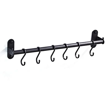 

Aluminum Pot Punched Bar Cabinet Shelf Organizer Pan Rack Utensil Hanging Rail Storage Holder Wall Mounted Modern Kitchen Hanger