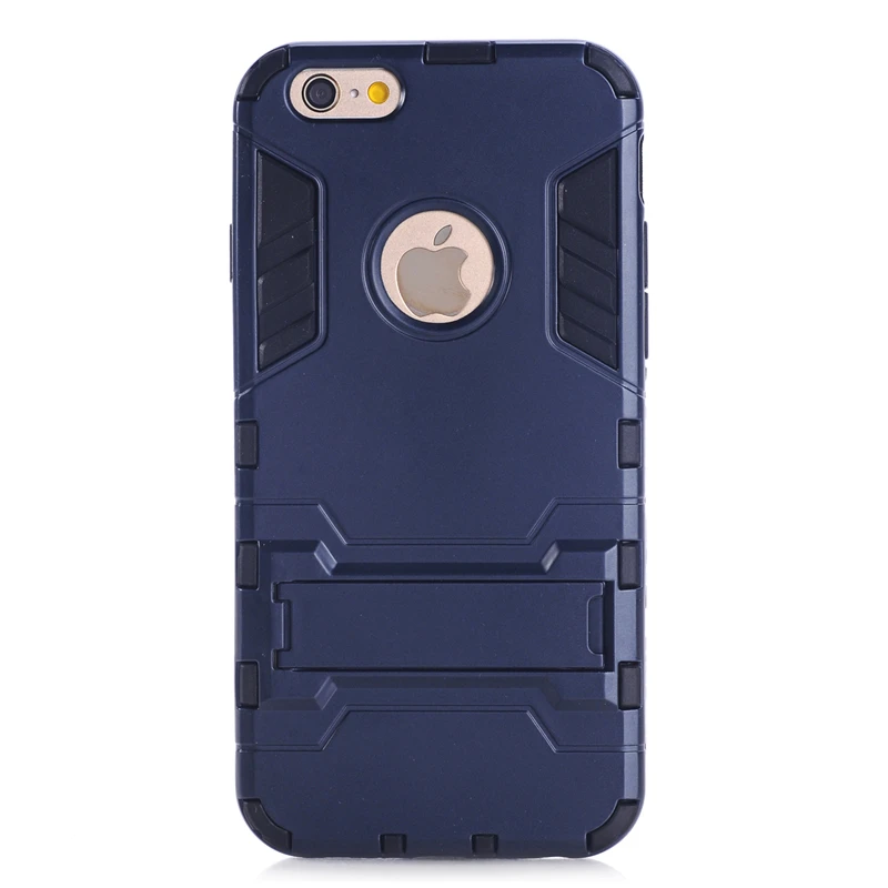 Navy Blue Защитный противоударный жесткий чехол yuhashi с подставкой для iPhone 6, защитный чехол с держателем для задней панели телефона, чехол-бампер для iPhone 6 - Цвет: Navy Blue