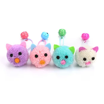 

Pet Soft Plush 3D Cat Toy Interactive Gifts Mouse Head Shape With Bells Soft Training Educational For Pet Cats Toys Wholesale
