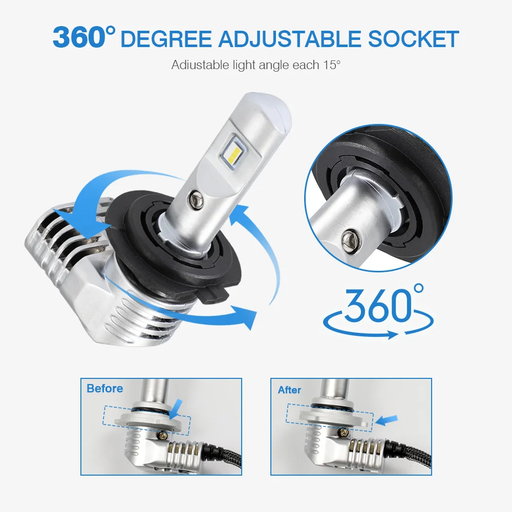 Светодиодные лампы для автомобильных фар NOVSIGHT H7 H4 H11 H16JP 9005 9006 9012 P13 PSX24W PSX26W 50W 10000LM