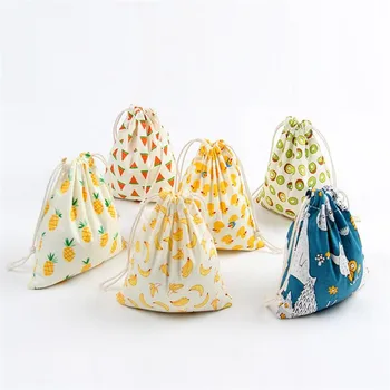 

cotton linen canvas gift bag drawstring bags cloth candy sweets bags home buggy Storage bags CH60