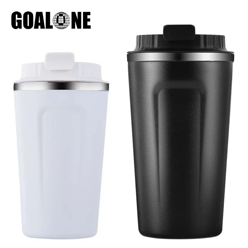 GOALONE 12/17oz Термокружка термос Нержавеющая сталь вакуумной изоляцией из нержавеющей стали Кофе кружка матовая текстура Кофе термо чашка с герметичной крышкой