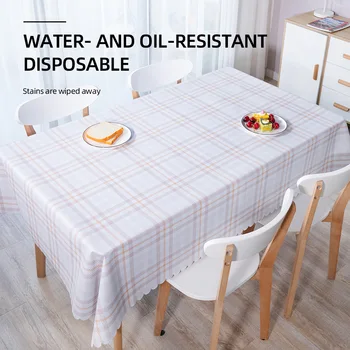 

Waterproof Table Cover Rectangle Kitchen Table Accessories PVC Tablecloth for Kitchen Decoration Pink Party Table Cloth ZB196