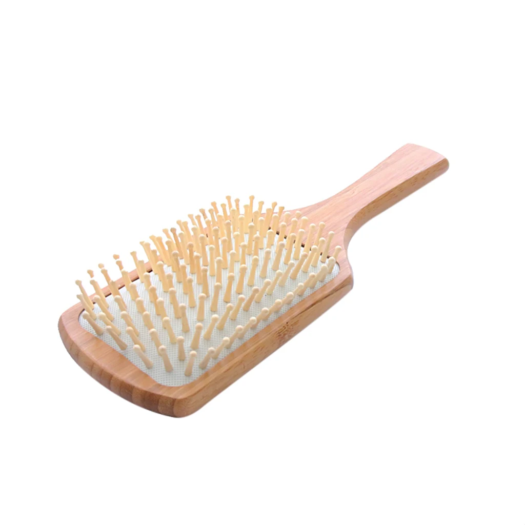 Square Handle 127-Pin Wooden Human Massage Hair Brush Comb /Pet Grooming