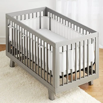 

2PCS Baby Bumper Home Bedroom Baby Care Anti-collision Breathable Mesh Polyester Detachable Crib Bumper