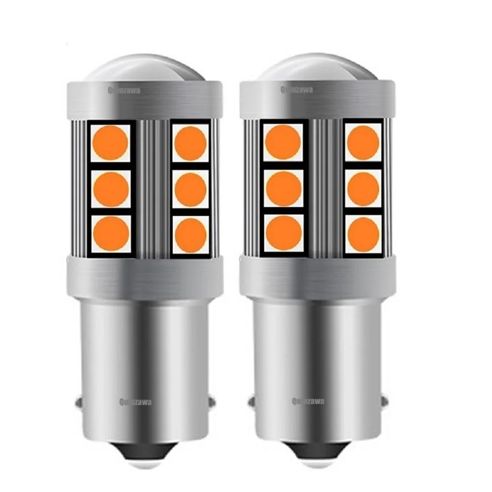 2 шт. Новинка 1156 P21W 7506 BA15S R5W R10W 3030 светодиодный автомобильный тормозной светильник для автомобиля DRL лампа заднего хода поворотники Янтарный ...