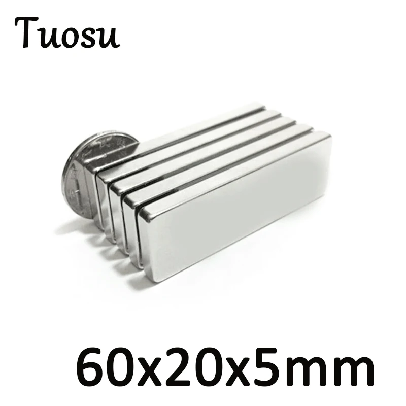 

2/10/20 pcs Strong Rare Earth Cubic Block 60x20x5mm square Rare Earth Neodymium Magnets Permanent 60*20*5 mm