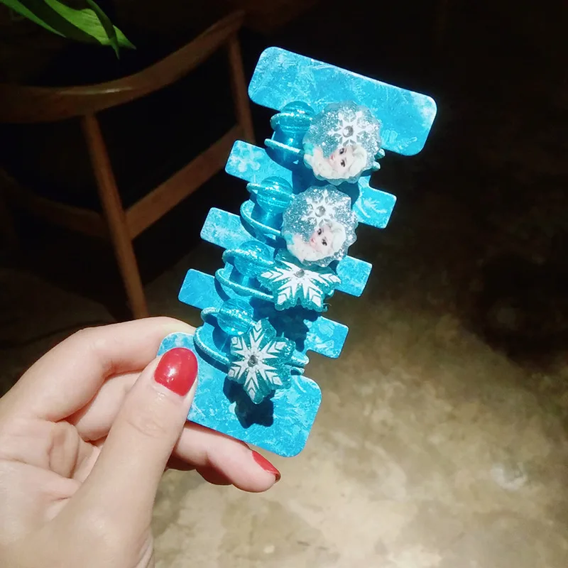 Snowflakes hair band Корейские Детские аксессуары для волос; 2 принцессы; заколка для маленьких девочек; большие рождественские заколки-бантики для волос для девочек - Цвет: Snowflakes hair band