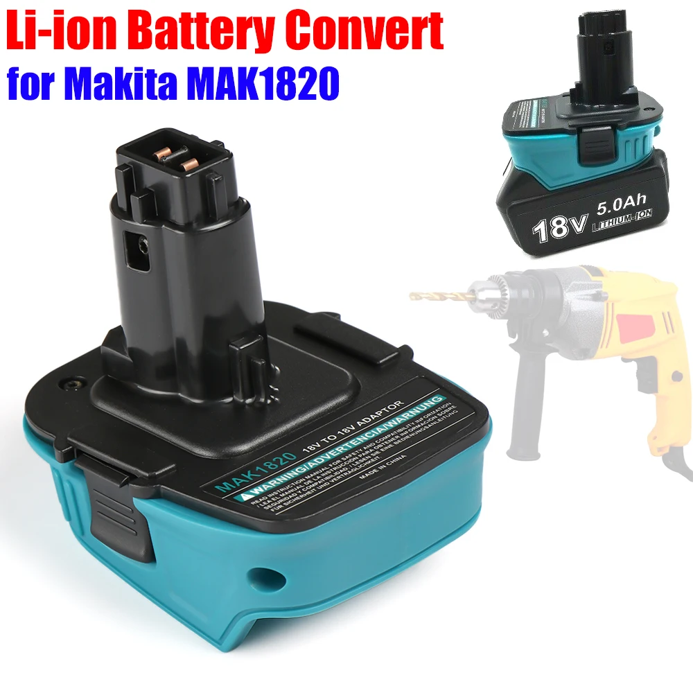 Venta caliente Convertidor de adaptador de batería de ion de litio para Makita BL 18V, convertidor a Dewalt NI-CD/NI-MH 18V DolGYp0YK76