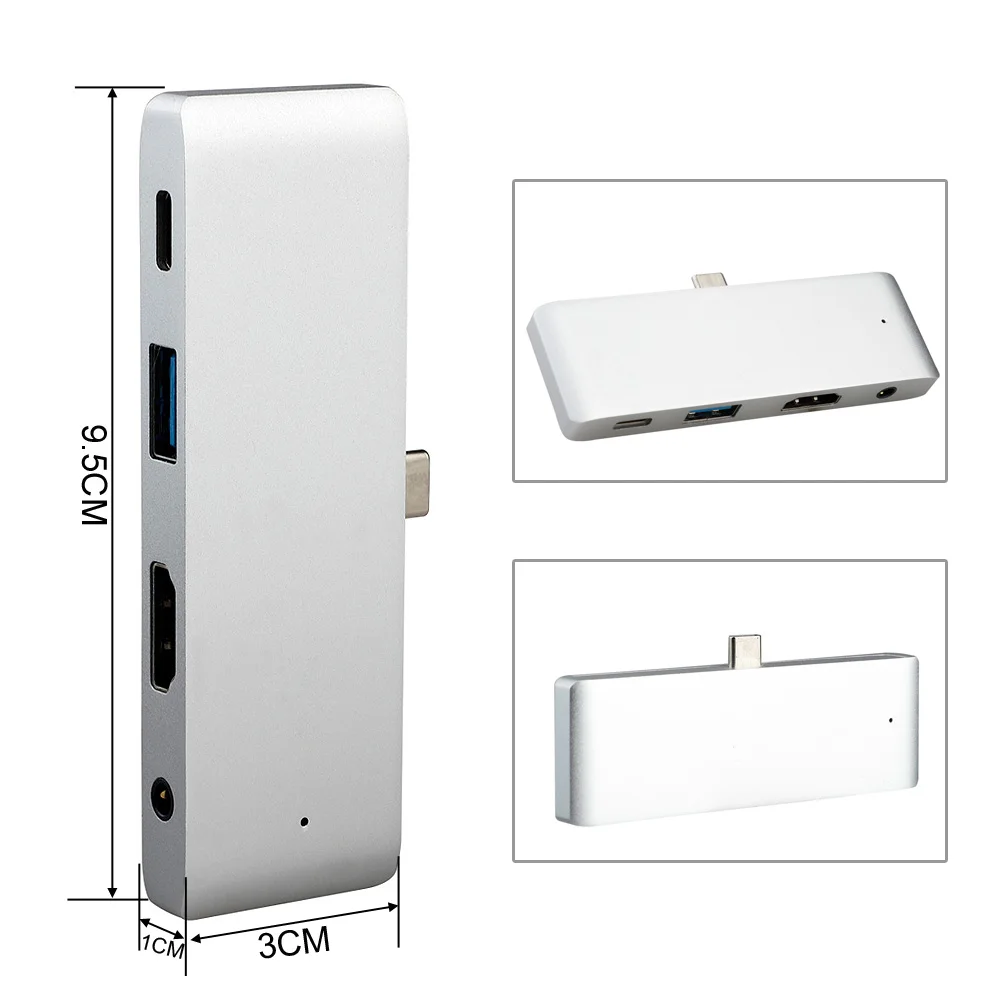 Концентратор usb type C адаптер для HDMI USB type C док-станция для MacBook Pro с USB-C 4K HDMI кардридер usb 3,0 и 3,5 мм разъем для наушников