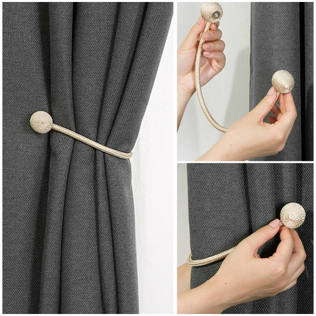 BELAVENIR 1Pc Magnetic Curtain Tieback High Quality Holder Hook Buckle Clip Curtain Tieback Polyester Decorative Home Accessorie 4