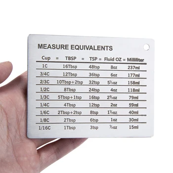 

Pastry Conversion Chart Tool Home Measuring Cups Stainless Steel Cooking Baking Kitchen Spoon Magnetic Mount Scale Plate Durable