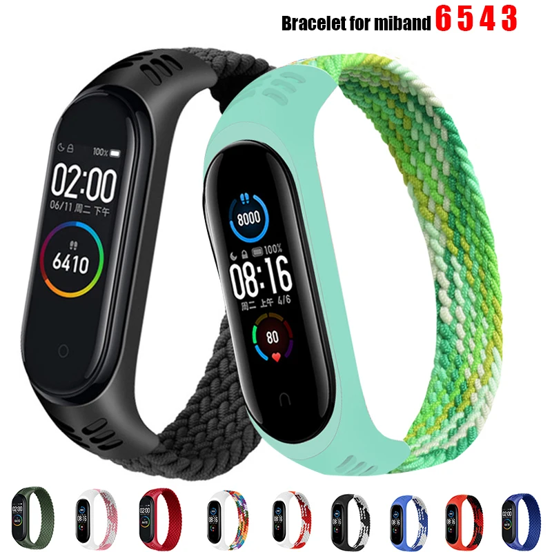 Nylon Braided Solo Loop for Xiaomi Mi band 5 6 Strap Bracelet belt Mi band 3 Miband 4 Wristband for xiaomi Mi band 7 5 watchband